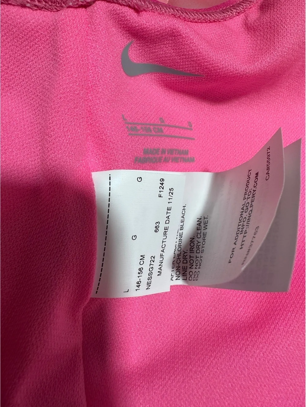 Nike Girls One Piece Swimsuit Size L Pink Tie Dye NESSG722 NWT $48